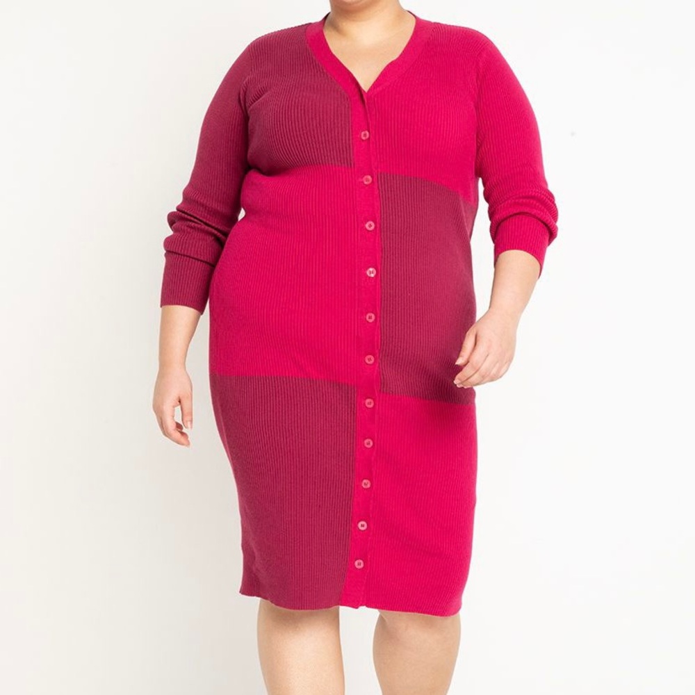 ELOQUII color block sweater dress pink and red size 18/20 NWT